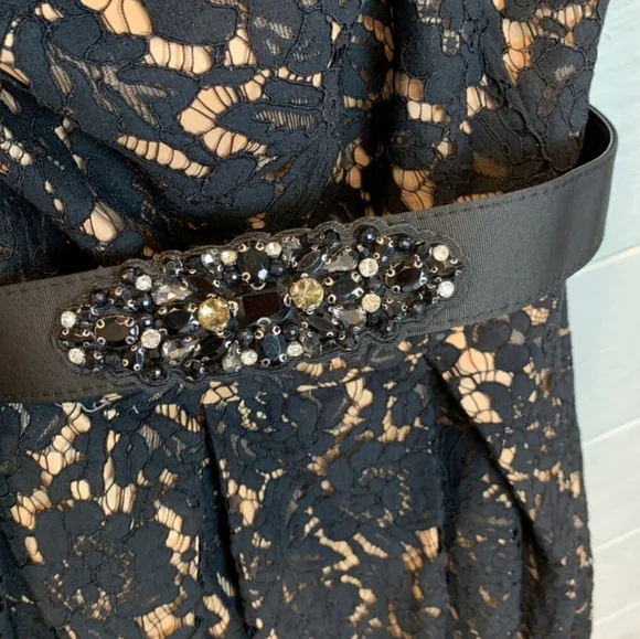 City Chic Off the Shoulder Lace Dreams Dress Black - Picture 3 of 7